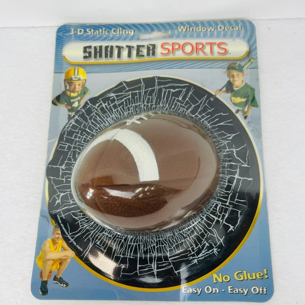 Shatter Sports 3D Football Static Cling Window Decal Car Truck Prank Sticker NEW